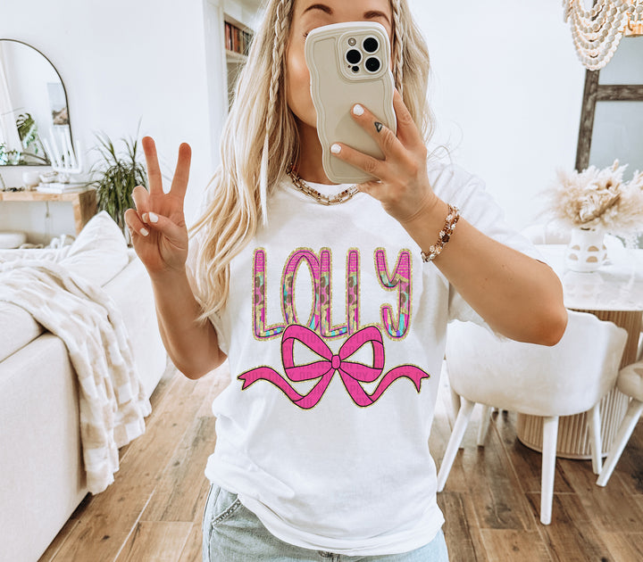 Preppy Leopard Bow Mom Name DTF Print