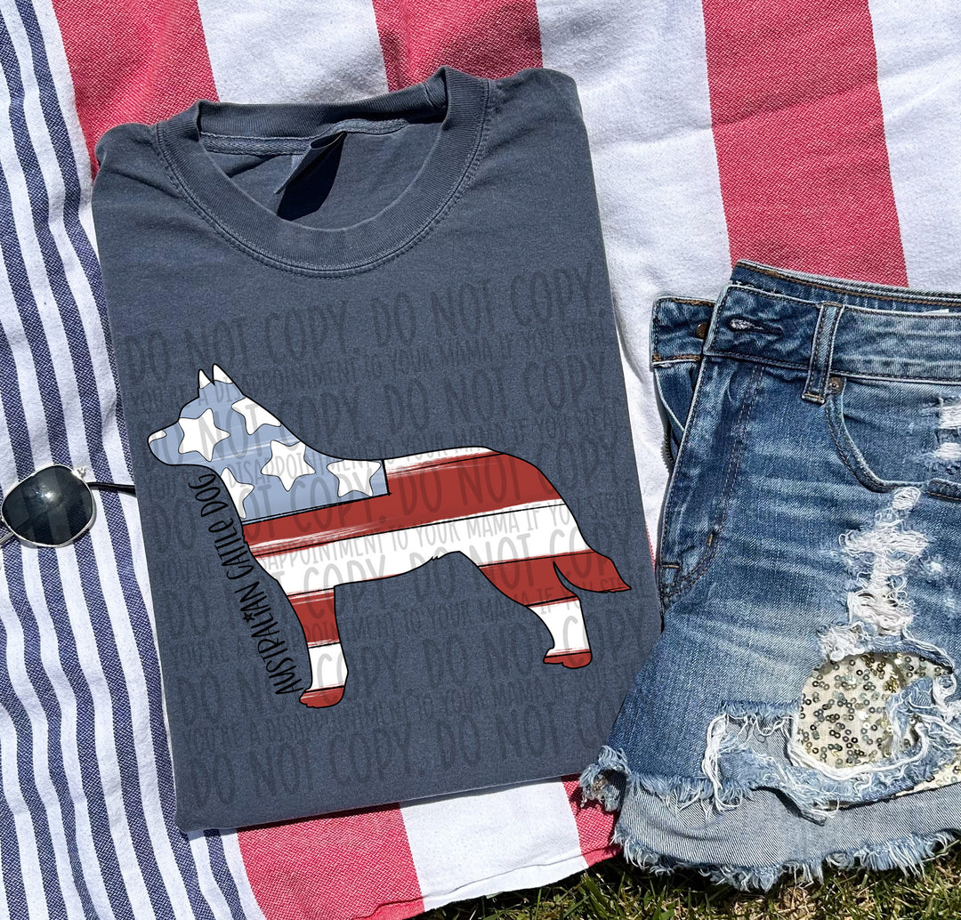 Patriotic Dog Designs Black Text DTF Print
