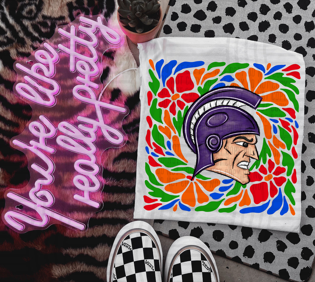 Retro Floral Mascot Heads DTF Print