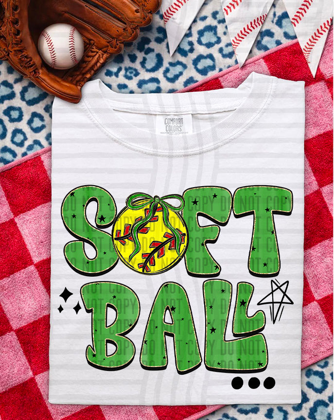 Softball Retro DTF Print