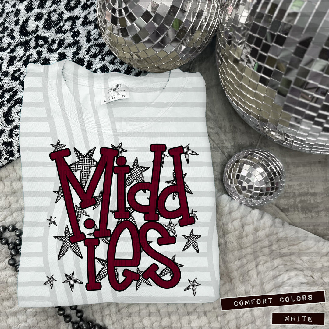 Maroon Staggered DTF Print