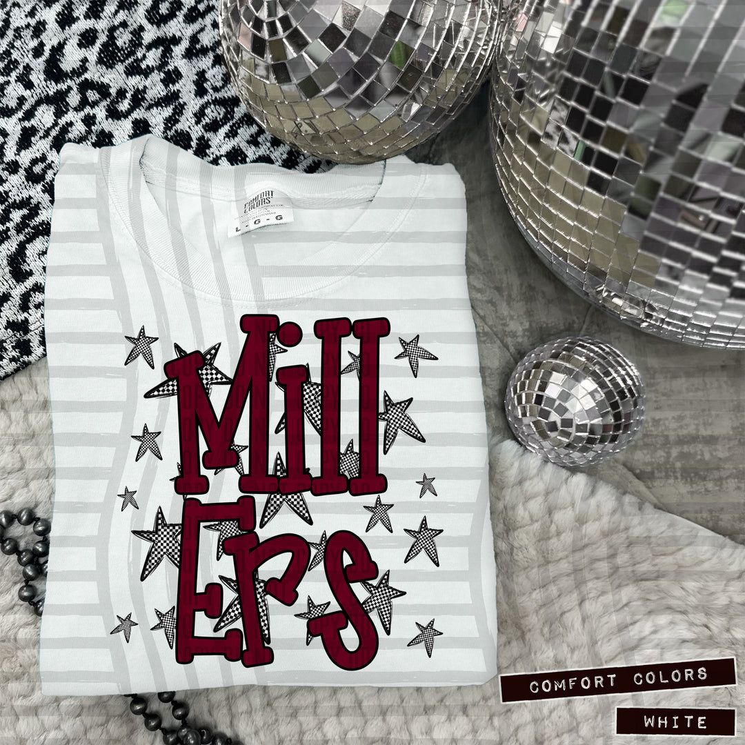 Maroon Staggered DTF Print