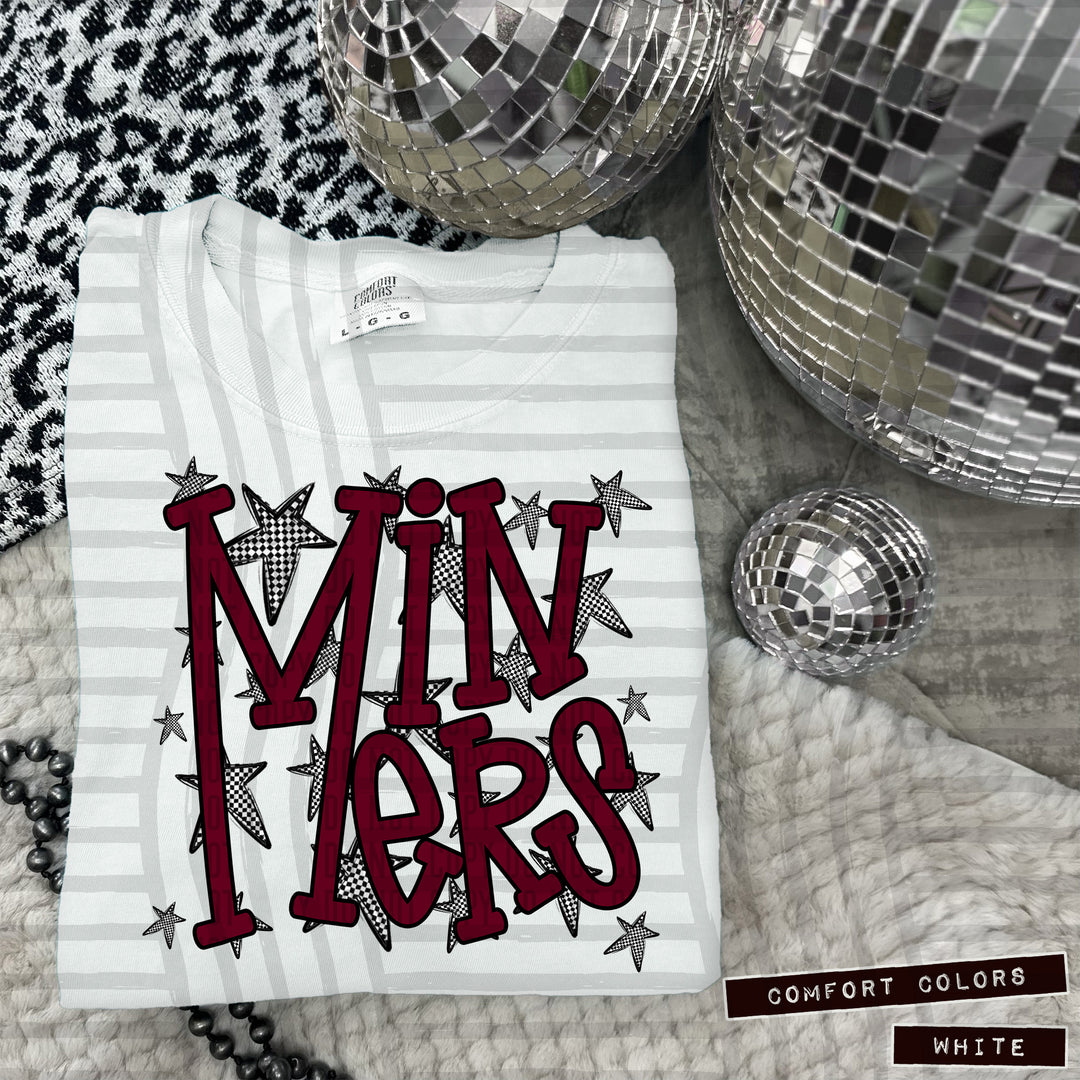 Maroon Staggered DTF Print