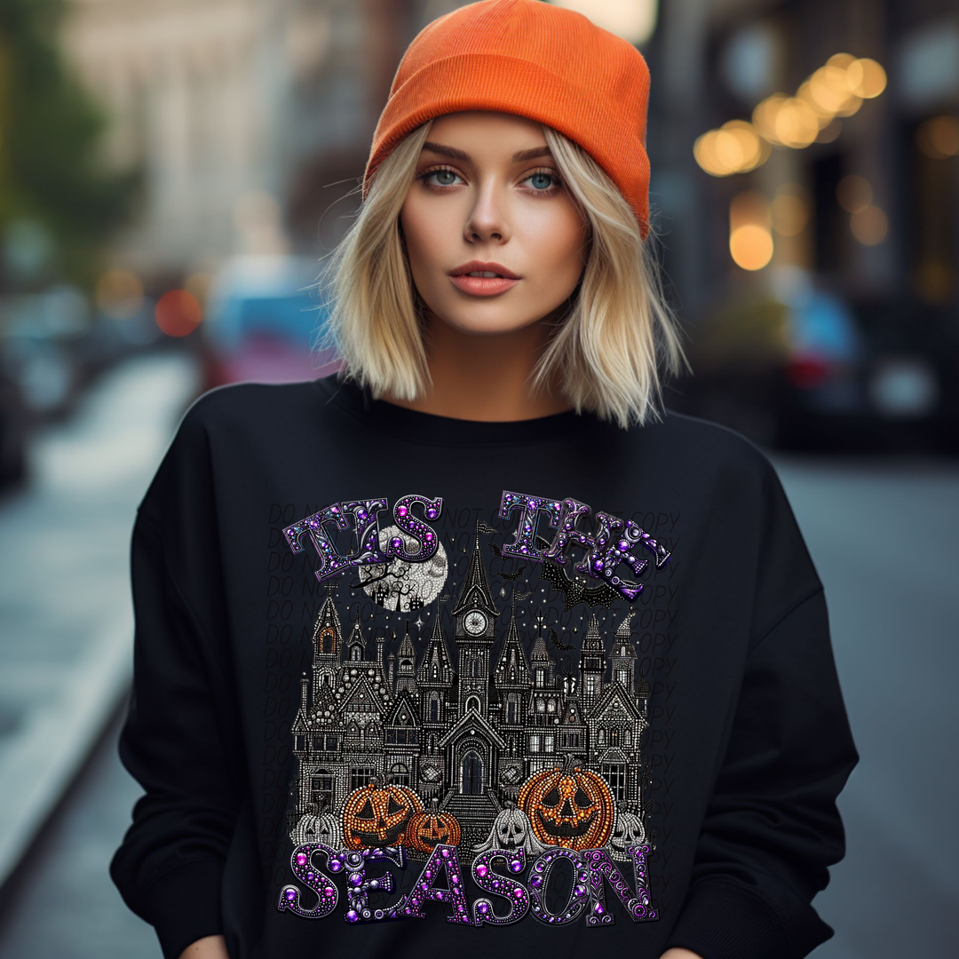 Tis the Season Halloween Faux Bling DTF Print