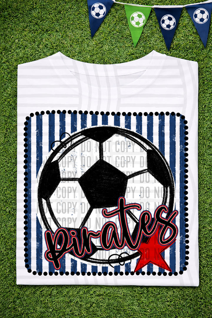 Soccer RWB Framed DTF Print