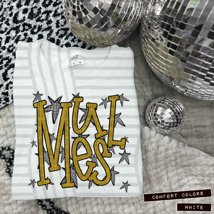 Gold Staggered DTF Print