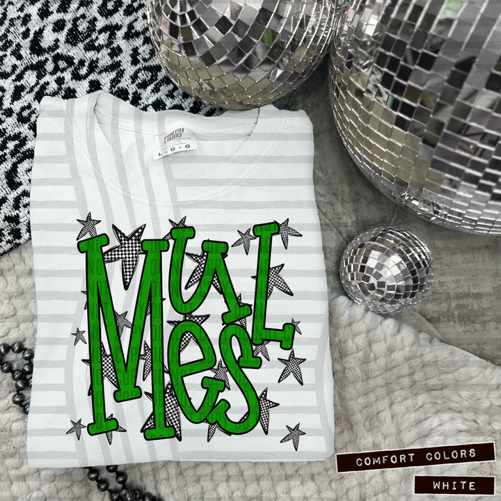 Green Staggered DTF Print