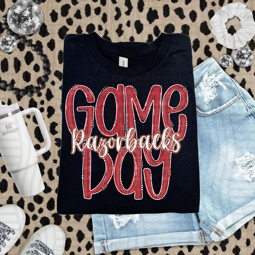 Doodle Gameday Crimson DTF Print