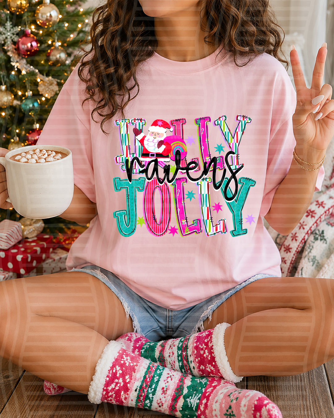 Holly Jolly Santa Mascots DTF Print