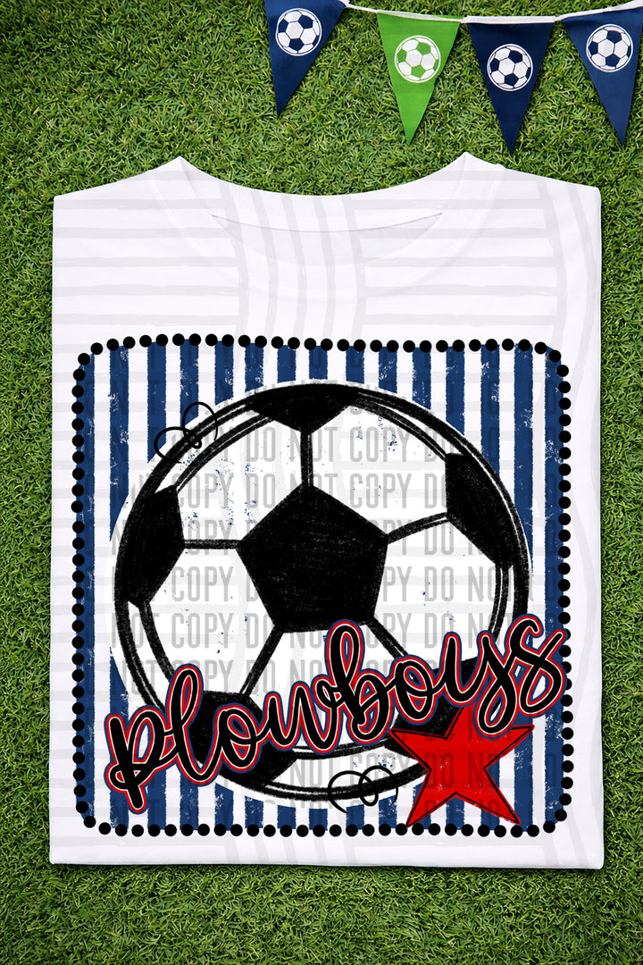 Soccer RWB Framed DTF Print