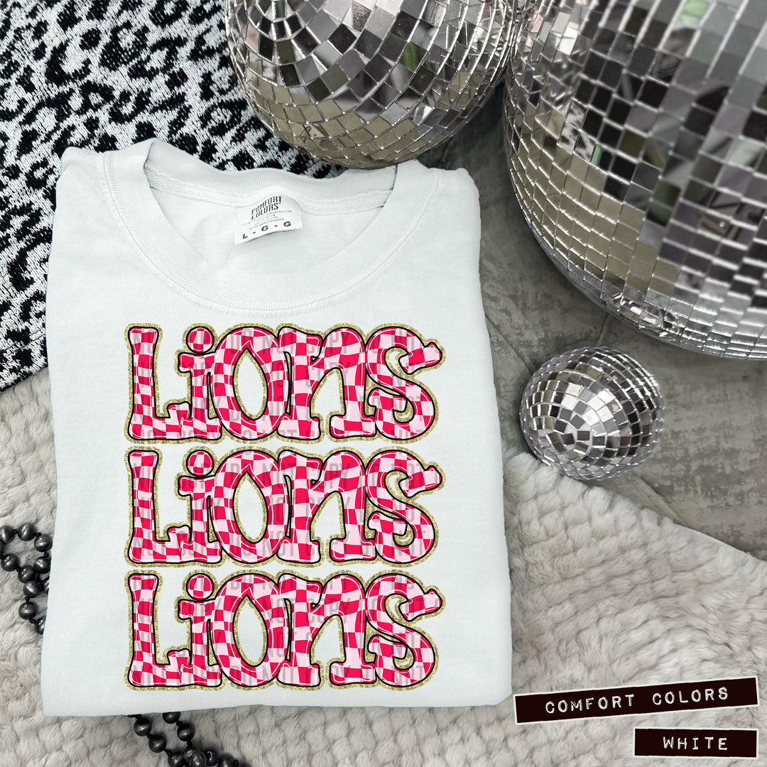 Pink Checks DTF Print