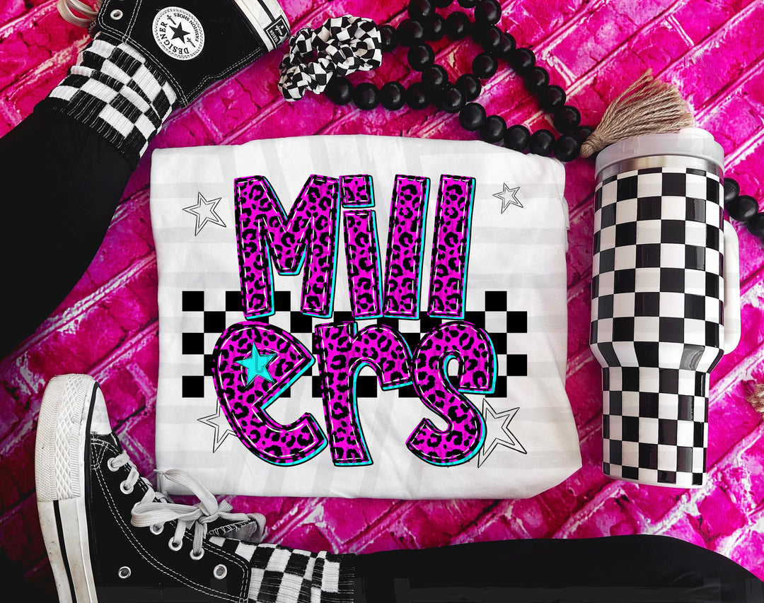 Pink Neon Leopard DTF Print