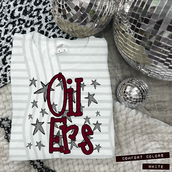 Maroon Staggered DTF Print