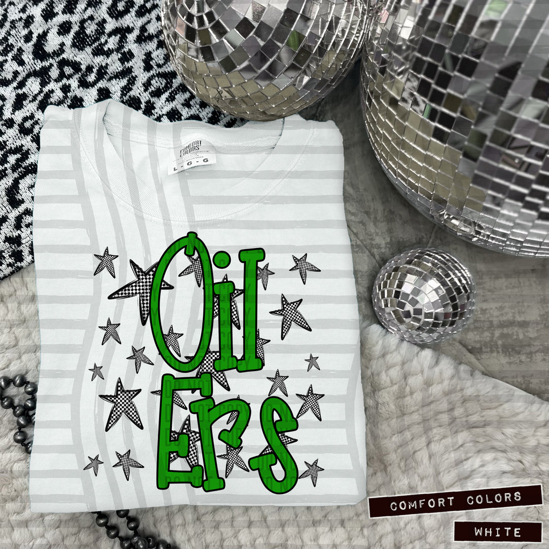 Green Staggered DTF Print
