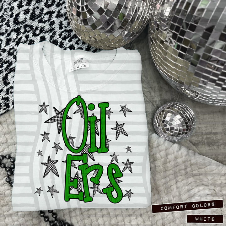 Green Staggered DTF Print