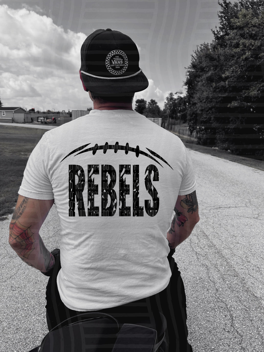 Solid Back Football DTF Print