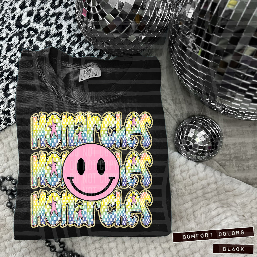 Pink Smiley Triple Stack DTF Print