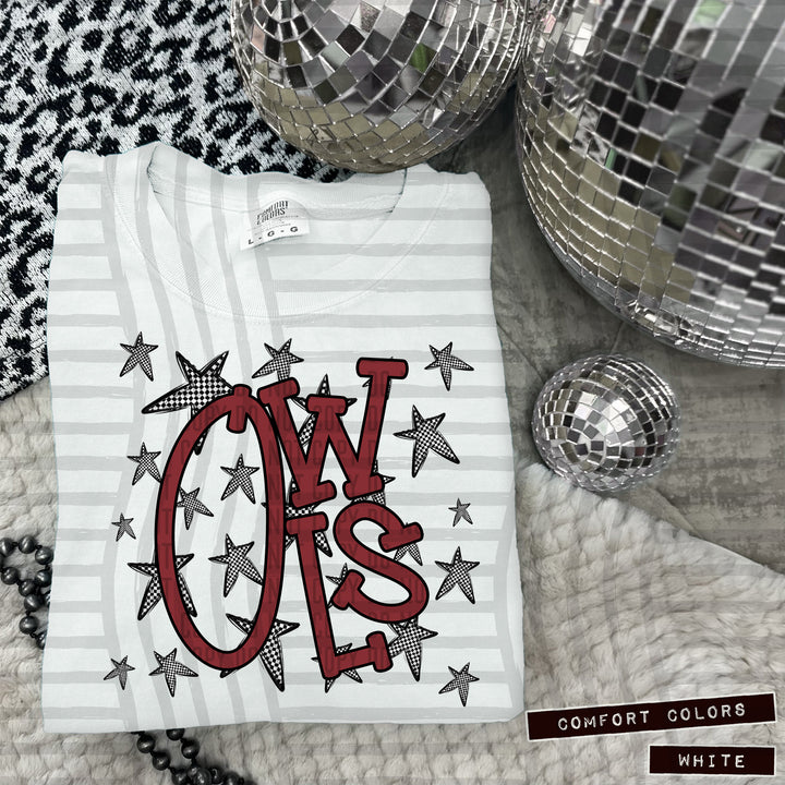 Crimson Staggered DTF Print