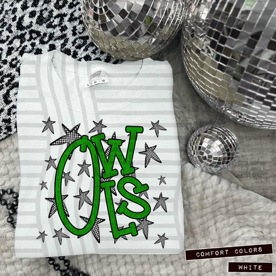 Green Staggered DTF Print