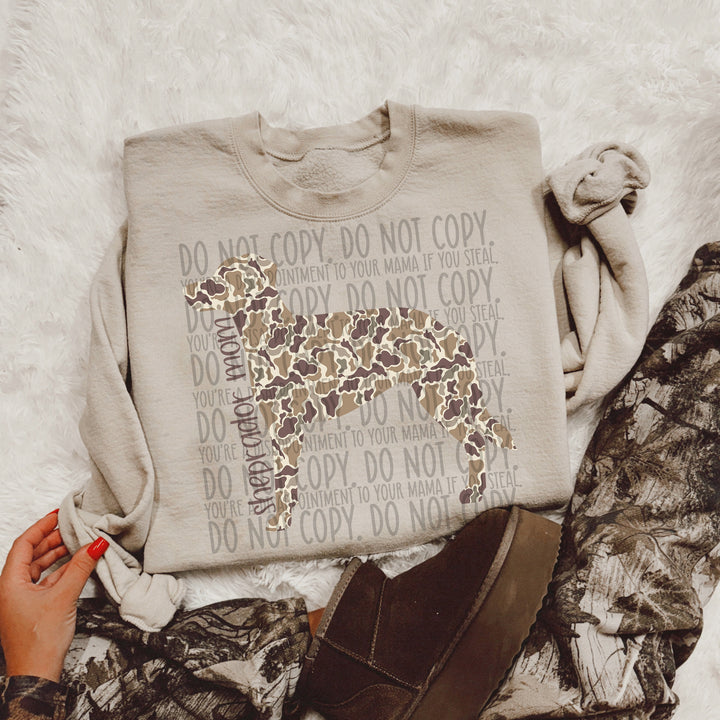 Duck Camo Dog Breeds DTF Print