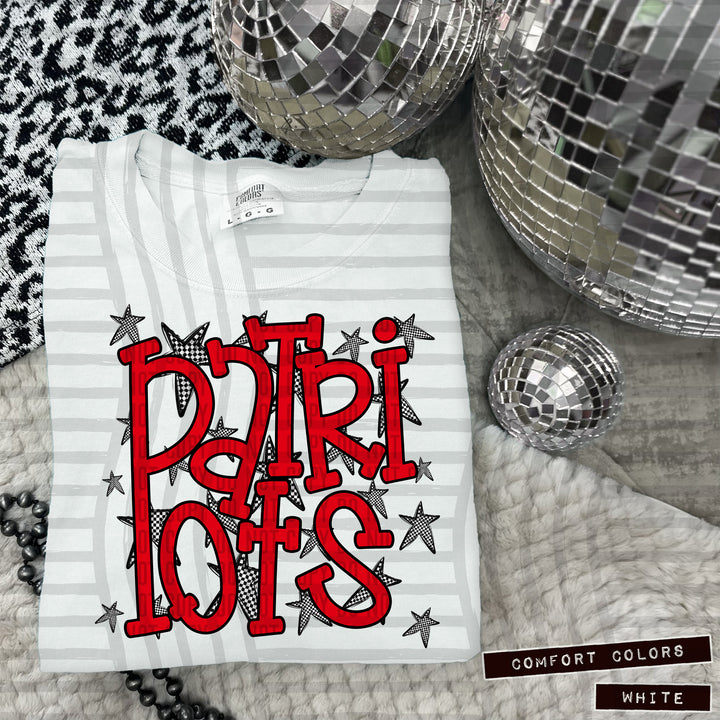 Red Staggered DTF Print