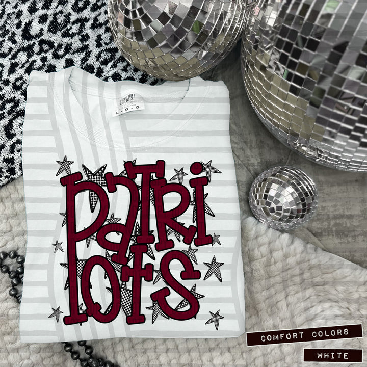 Maroon Staggered DTF Print