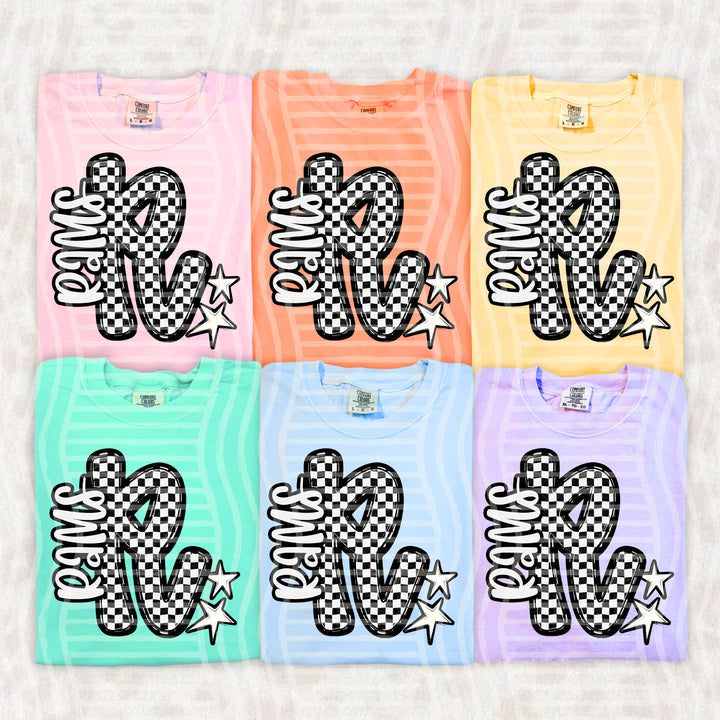 Checker Crush Black And White Mascots DTF Print
