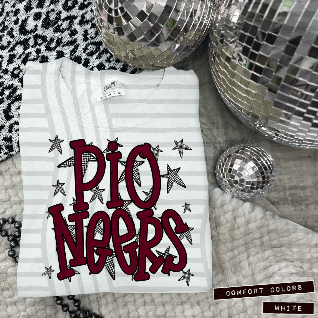 Maroon Staggered DTF Print