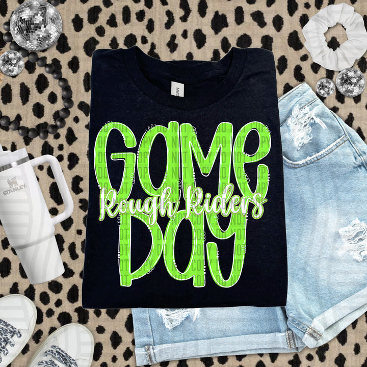 Doodle Gameday Lime DTF Print