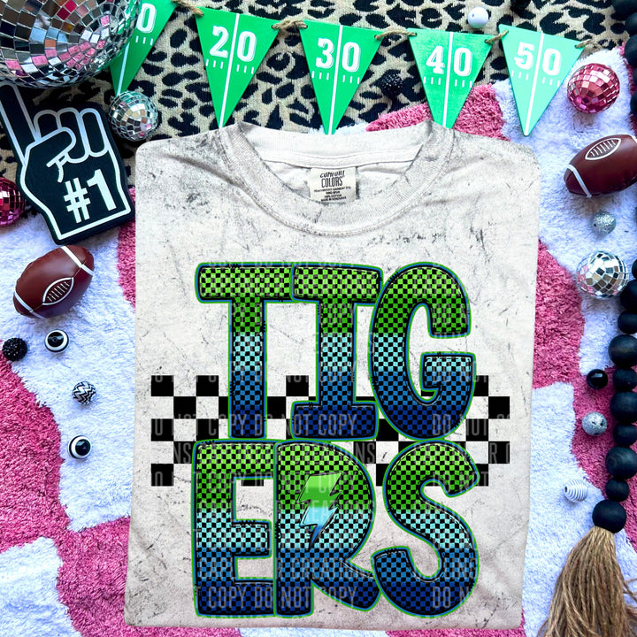 Electric Checks DTF Print