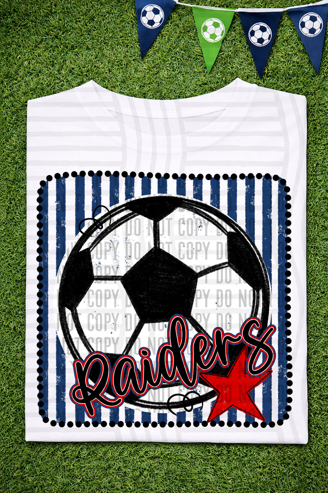 Soccer RWB Framed DTF Print