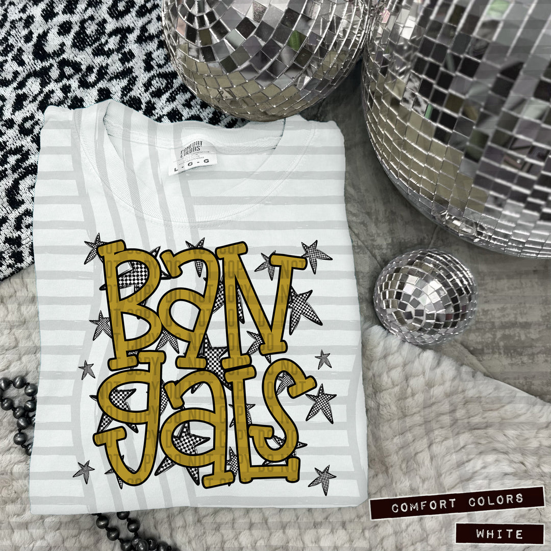 Gold Staggered DTF Print