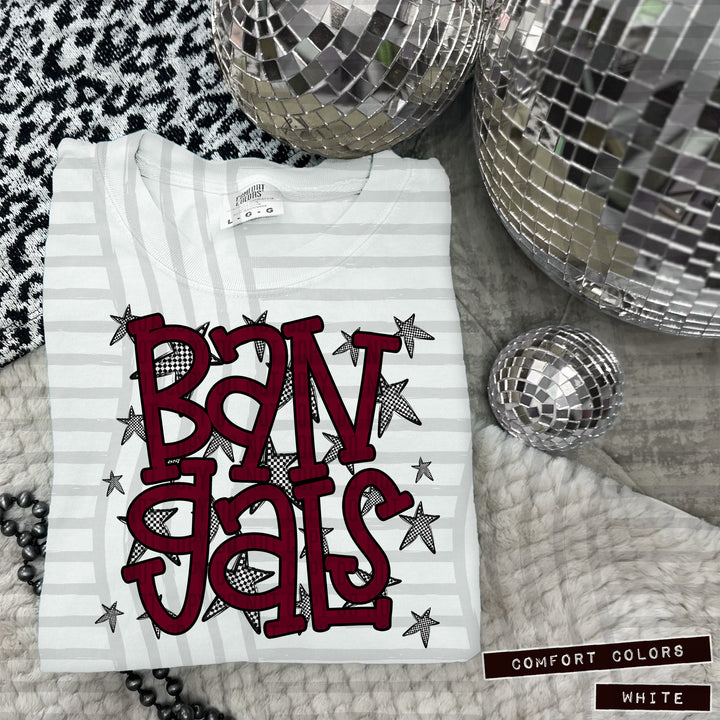 Maroon Staggered DTF Print