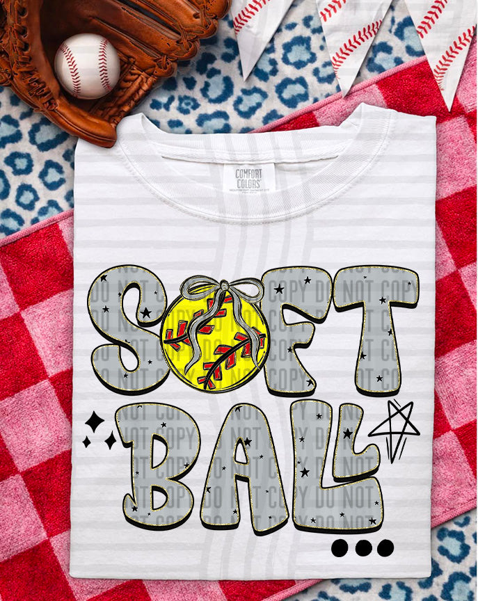 Softball Retro DTF Print
