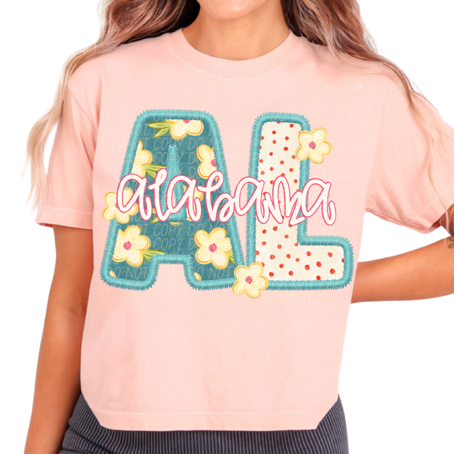 Retro Floral States DTF Print