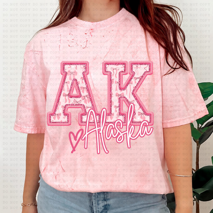 Pink Coquette States DTF Print