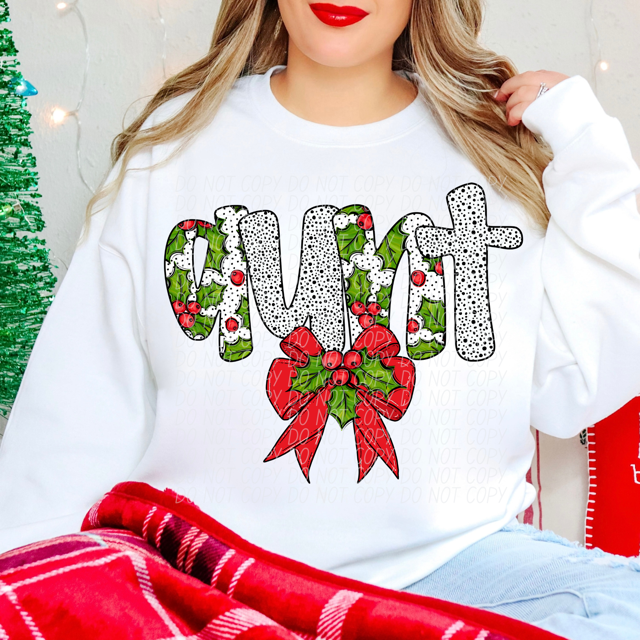 Holly Dot Names DTF Print