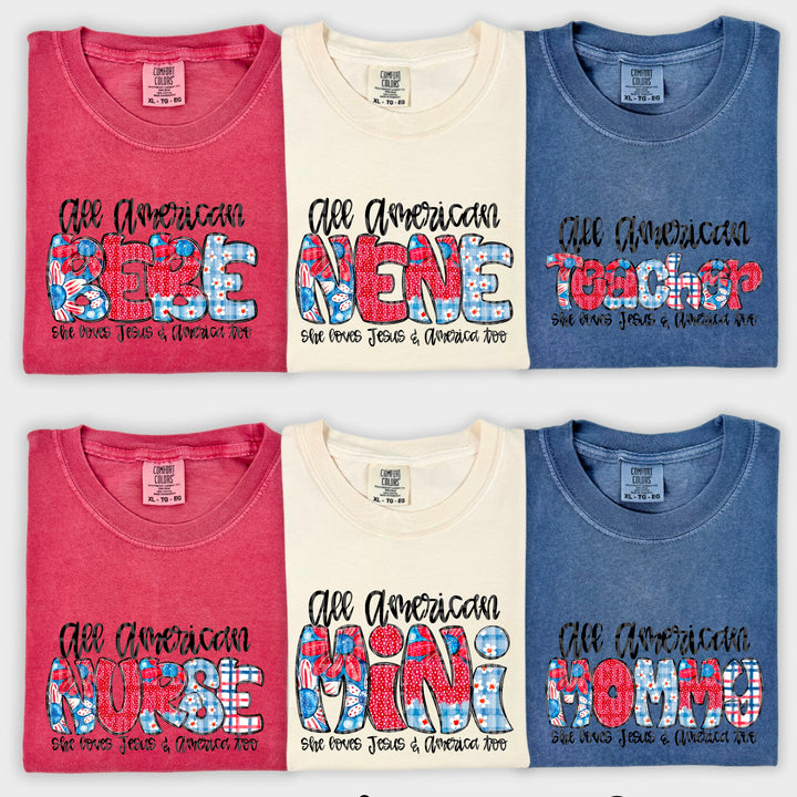 She Loves Jesus And America Too Collection DTF Print