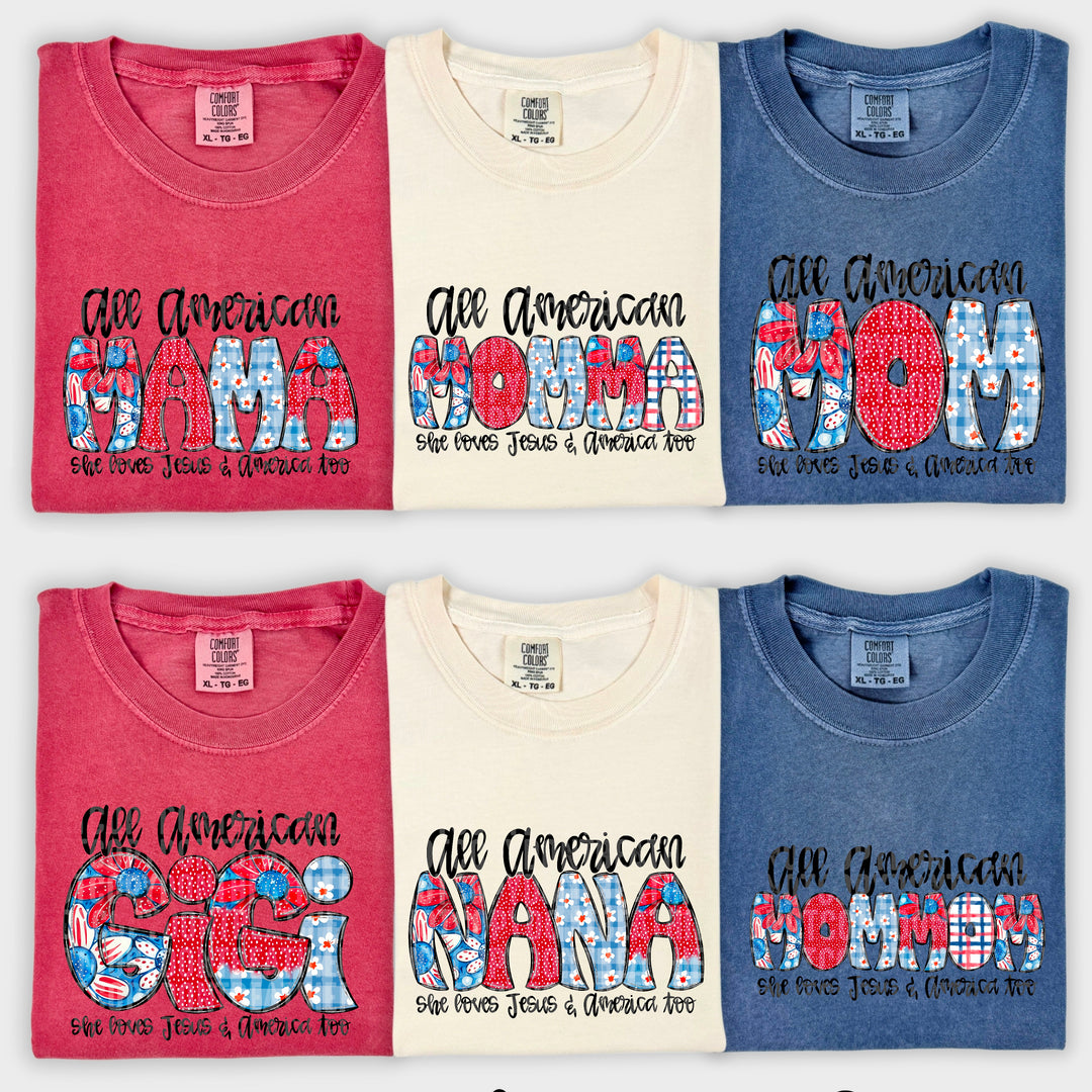She Loves Jesus And America Too Collection DTF Print