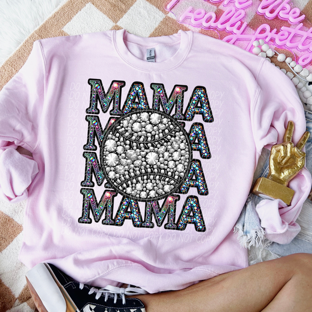 Stacked Mama Bling Sports DTF Print