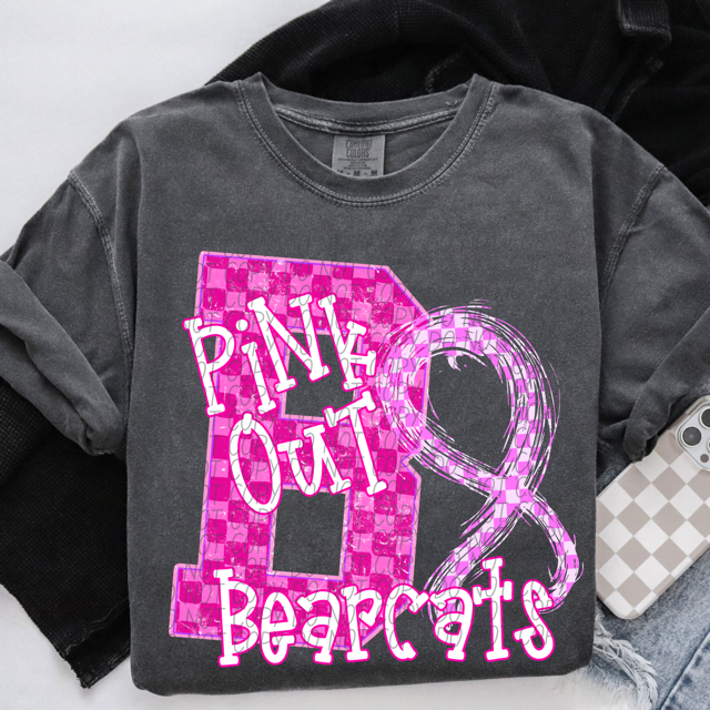 Pink Out Varsity DTF Print