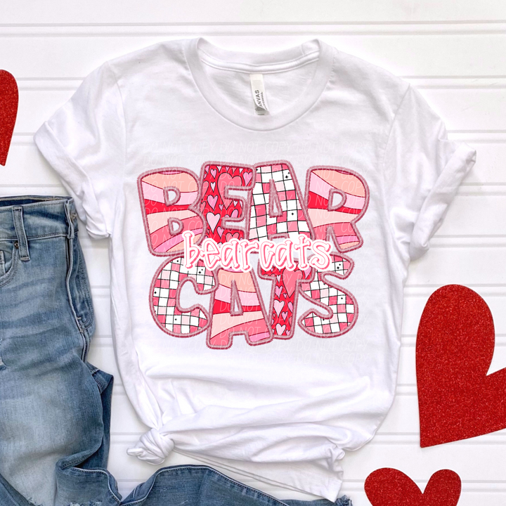 Valentines Day Faux Embroidered  YOUTH Mascots DTF Print