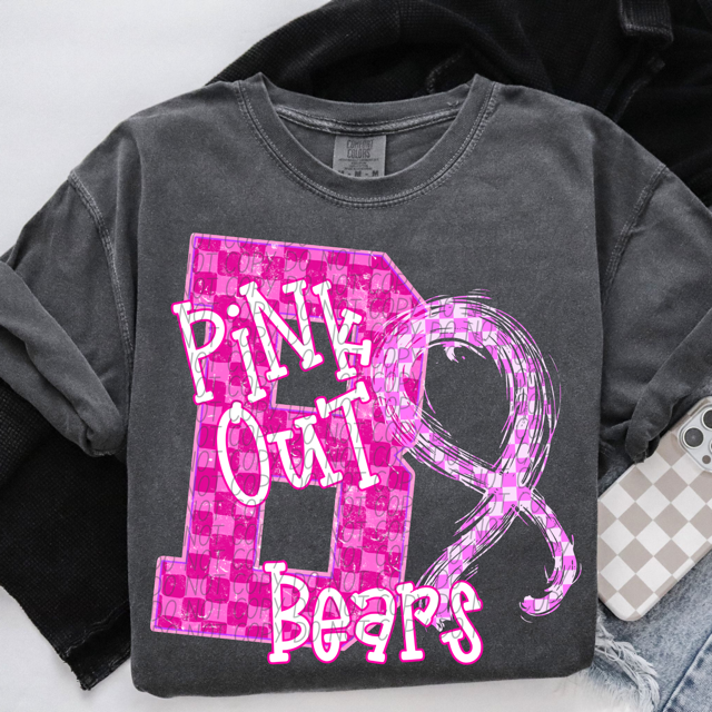 Pink Out Varsity DTF Print