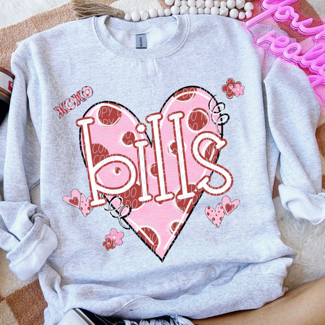 Valentine's Mascot Pink and Red DTF Print