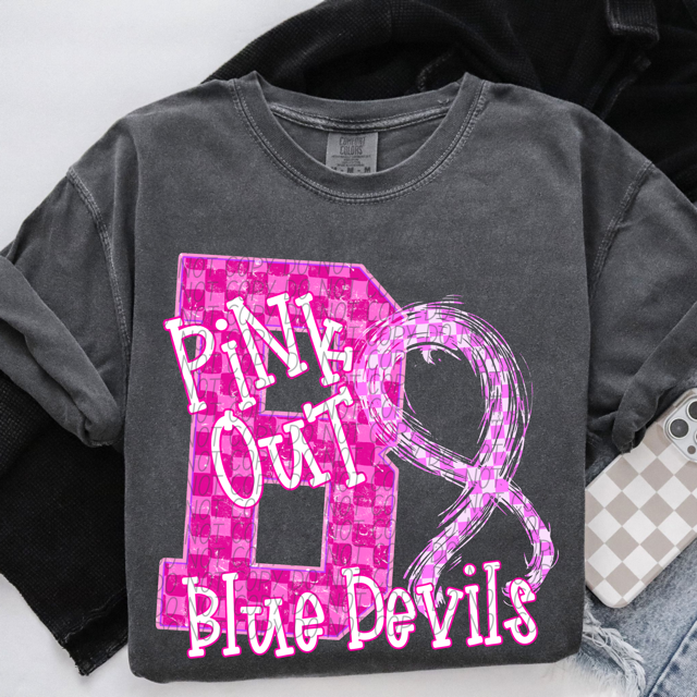 Pink Out Varsity DTF Print