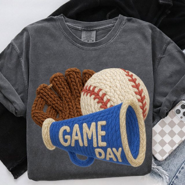 Yarn Baseball Game Day DTF Print