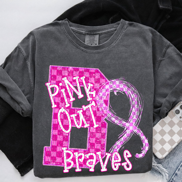 Pink Out Varsity DTF Print