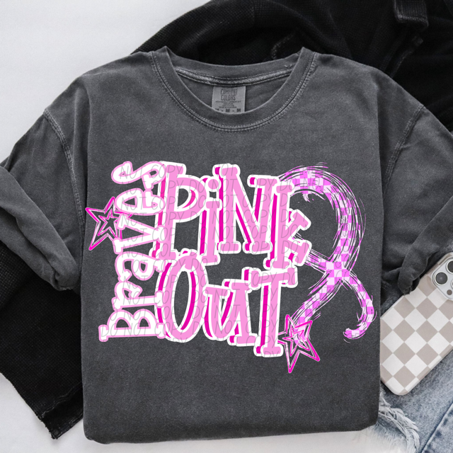 Pink Out Stars DTF Print
