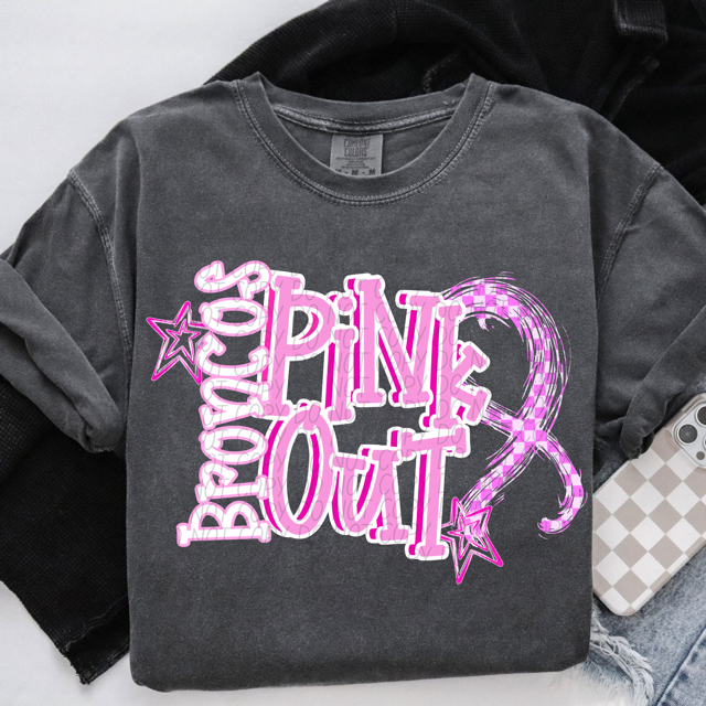 Pink Out Stars DTF Print