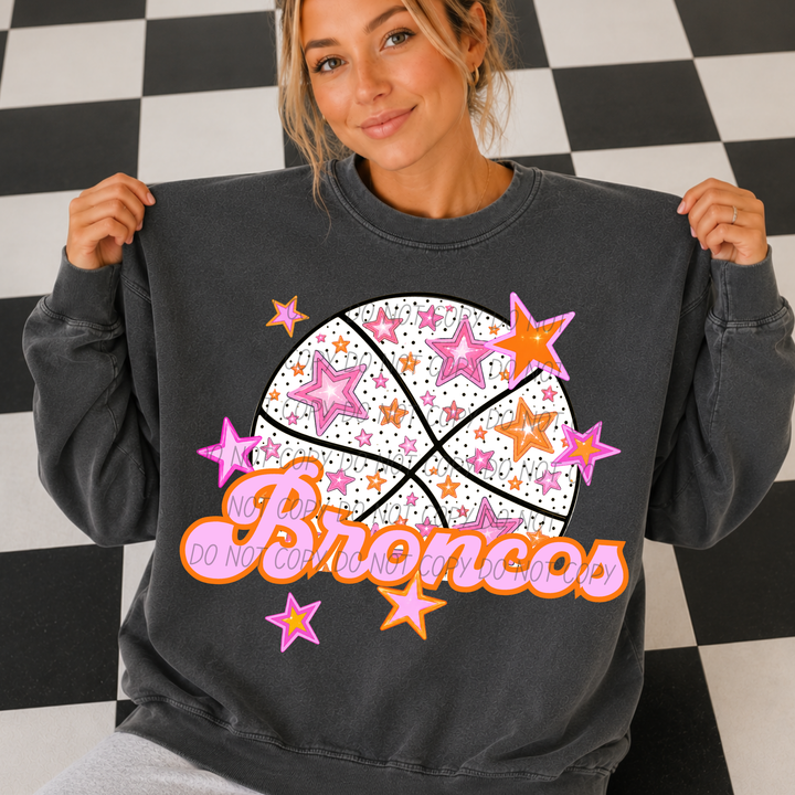 Pink Basketball Mascots DTF Print